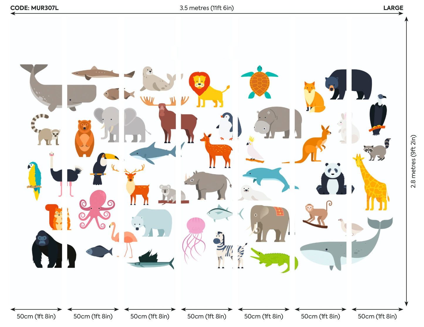 Origin Murals Animal Collection Multi 350cm X 280cm
