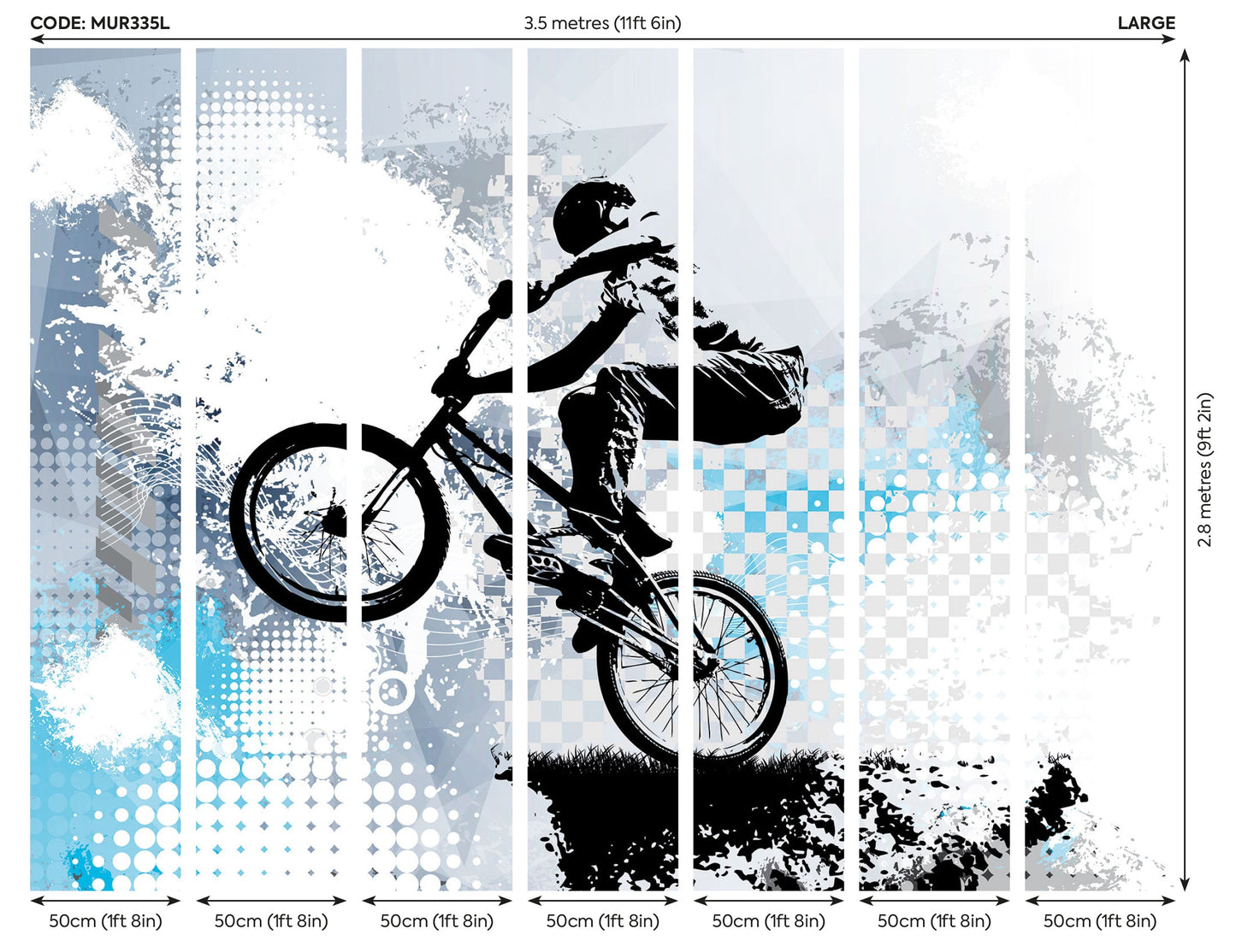 Origin Murals Bmx Bikers Blue 350cm X 280cm