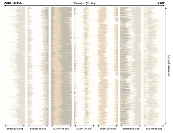 Origin Murals Linear Stripe Stone Grey 350cm X 280cm
