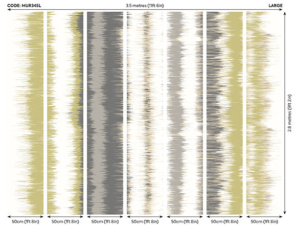 Origin Murals Linear Stripe Olive Green Charcoal 350cm X 280cm