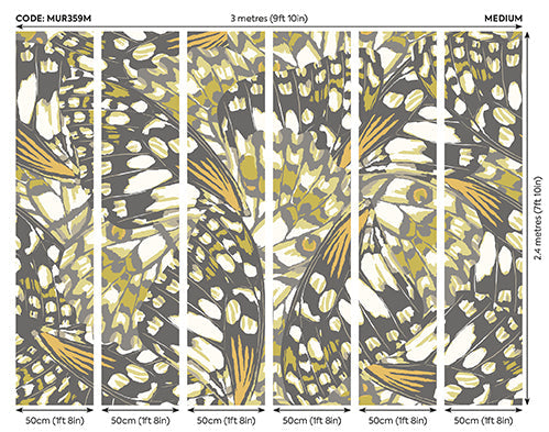 Origin Murals Butterfly Wings Black Olive Green 300cm X 240cm
