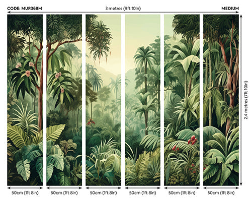 Origin Murals Jungle Trees Forest Green 300cm X 240cm