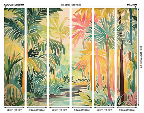 Origin Murals Pretty Palms Emerald Green 300cm X 240cm