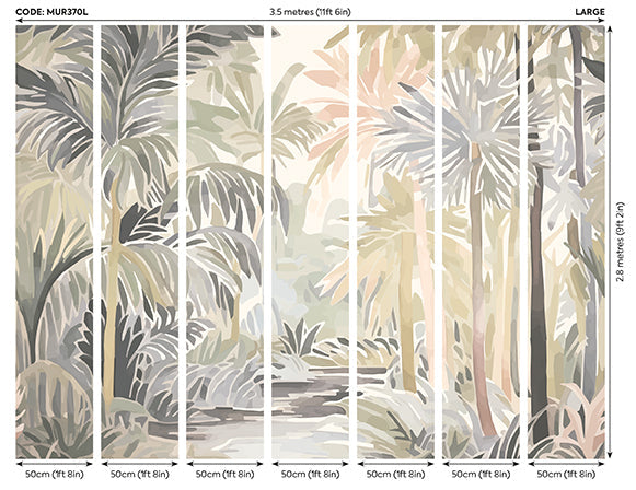 Origin Murals Pretty Palms Natural Stone 350cm X 280cm