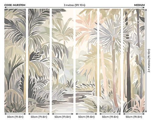 Origin Murals Pretty Palms Natural Stone 300cm X 240cm