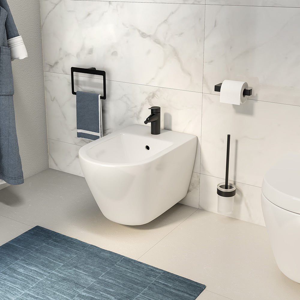 Origins Living Gedy Pirenei Open Toilet Roll Holder Matt Black