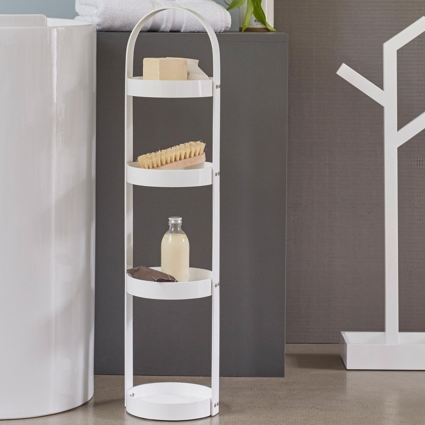 Wireworks Round Caddy 4 Tray White