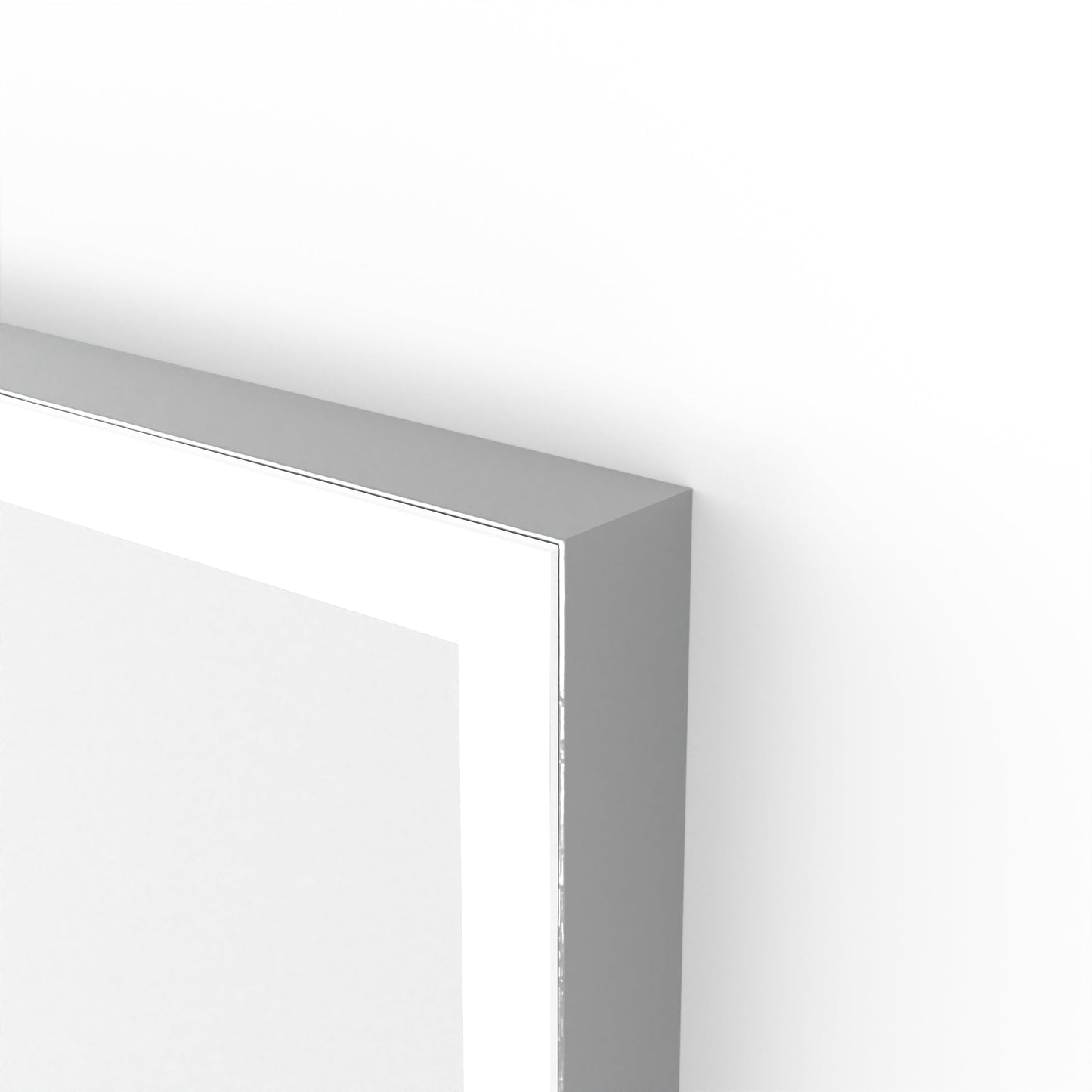 Origins Living Tate Light Rectangular Mirror 100x70cm Polished Aluminium