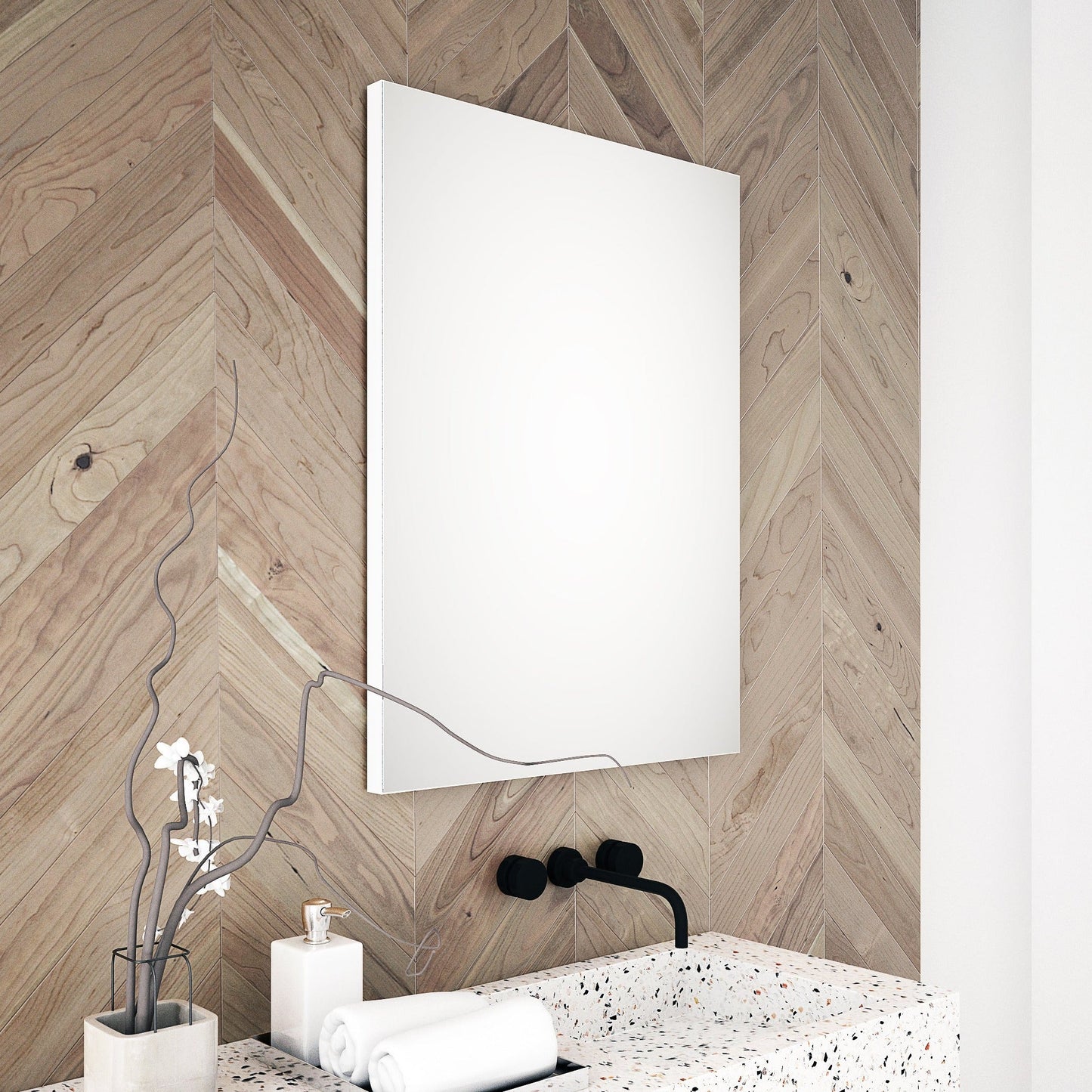 Origins Living Tate Rectangular Mirror 70x90cm Matt White