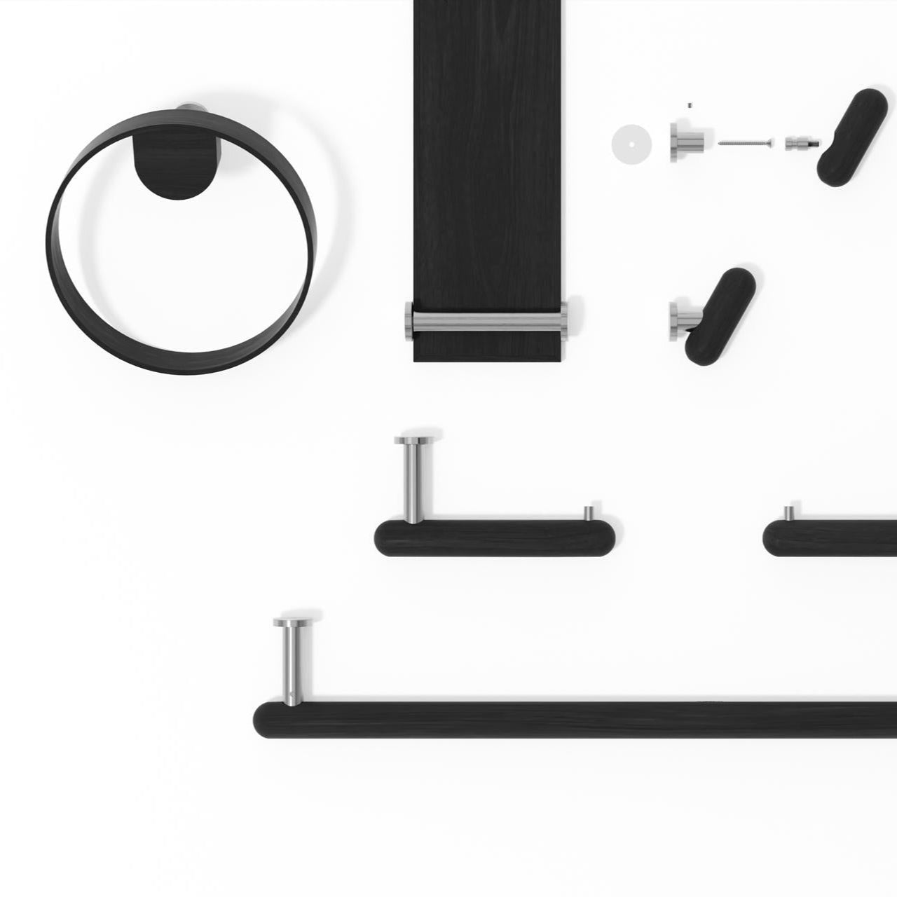 Wireworks Hand Towel Ring Yoku Dark Oak