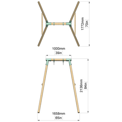 Single Wooden Baby Swing - Evergreen II