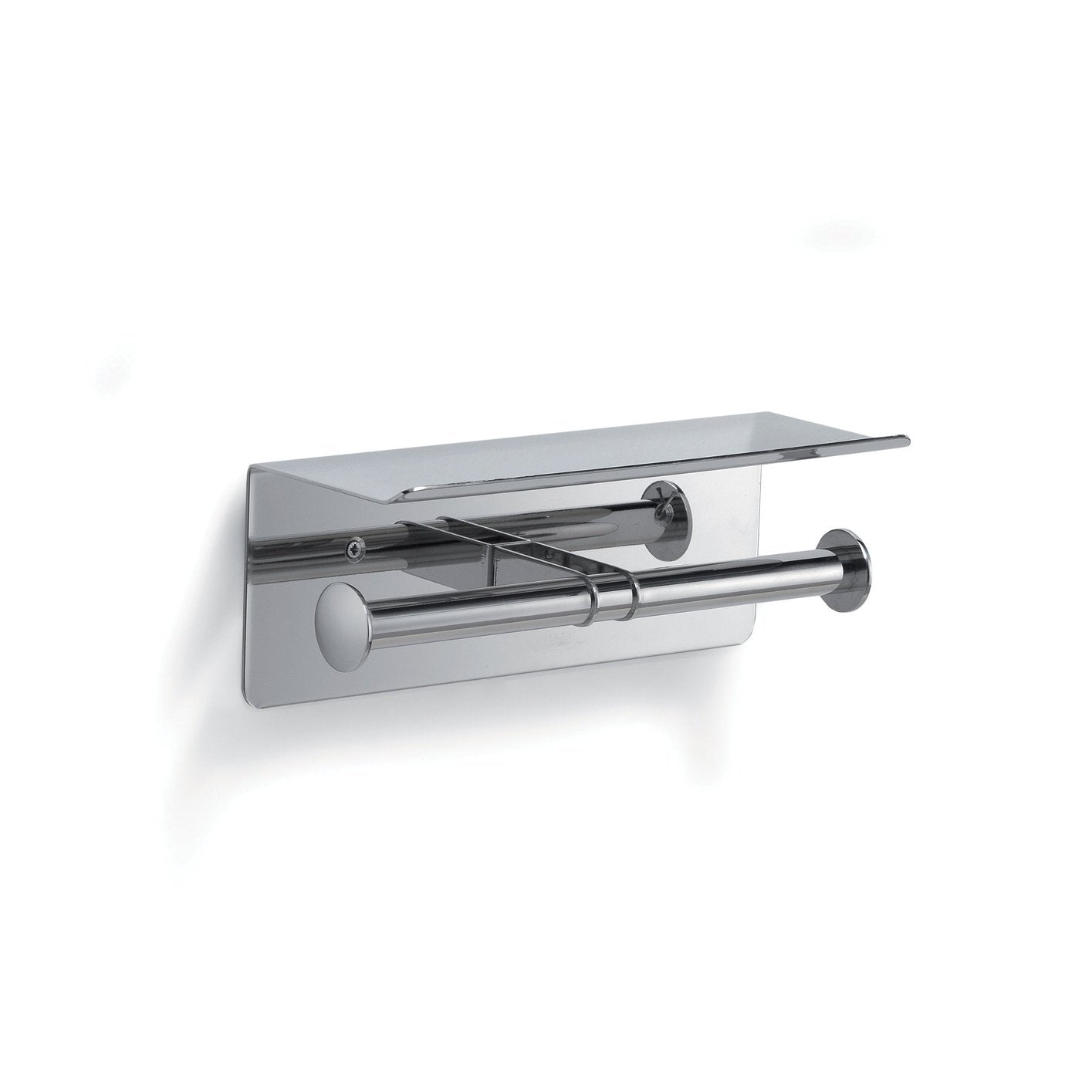 Origins Living Gedy G Pro Double Toilet Roll Holder With Shelf Polished Stainless Steel / Chrome
