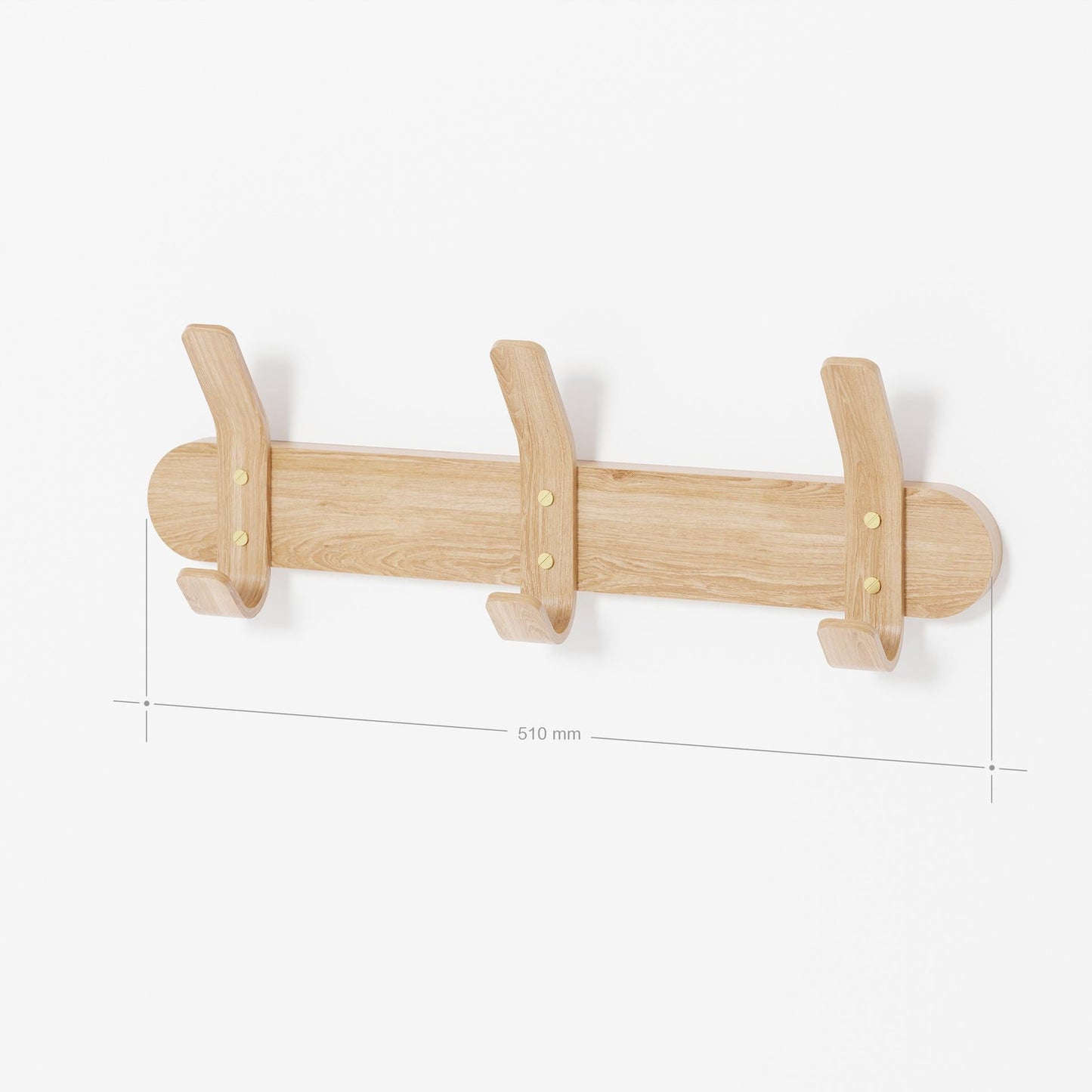 Wireworks Wall Hooks Left Hook 3 Oak