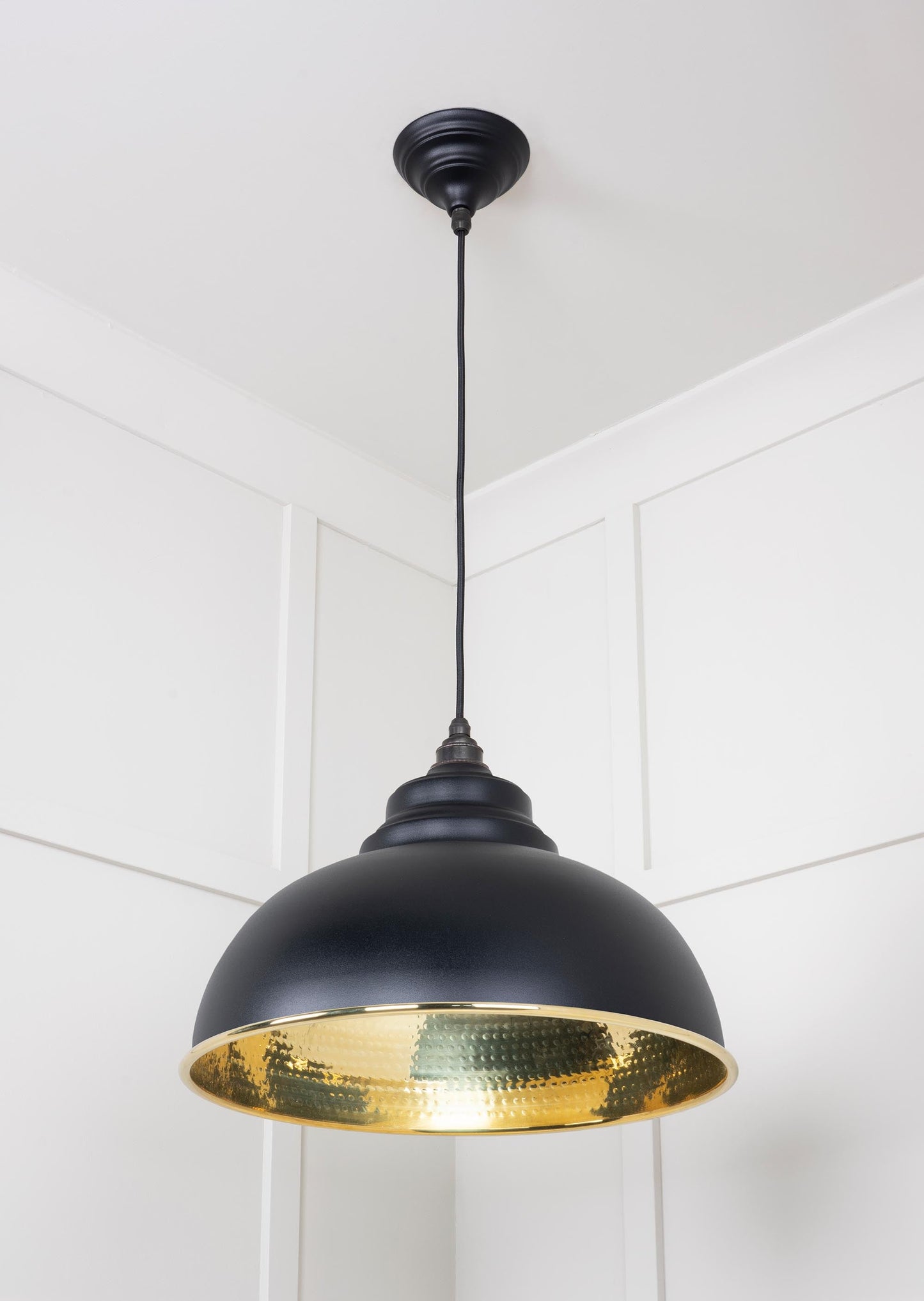 From The Anvil Hammered Brass Harborne Pendant