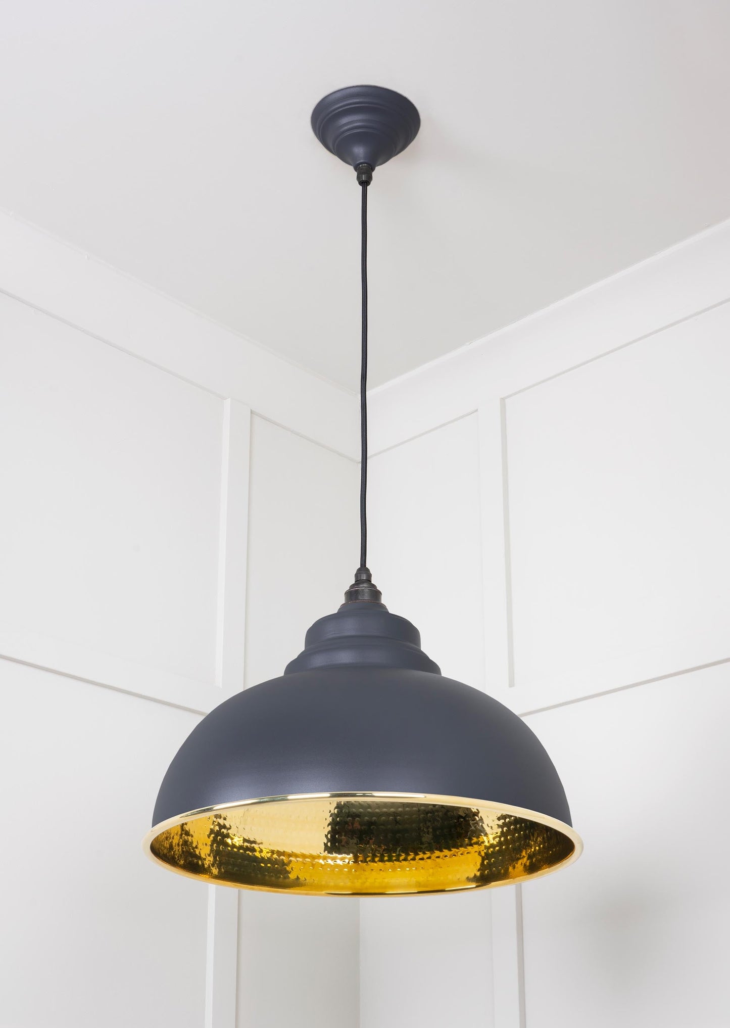 From The Anvil Hammered Brass Harborne Pendant