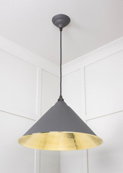 From The Anvil Hammered Brass Hockley Pendant
