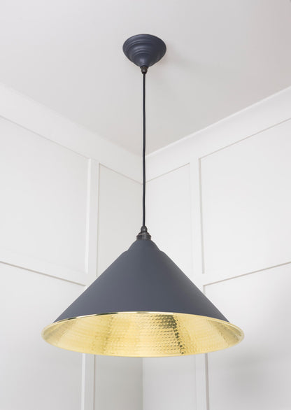 From The Anvil Hammered Brass Hockley Pendant