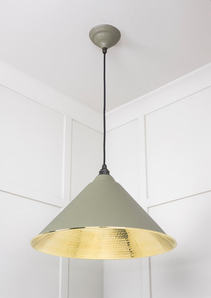 From The Anvil Hammered Brass Hockley Pendant