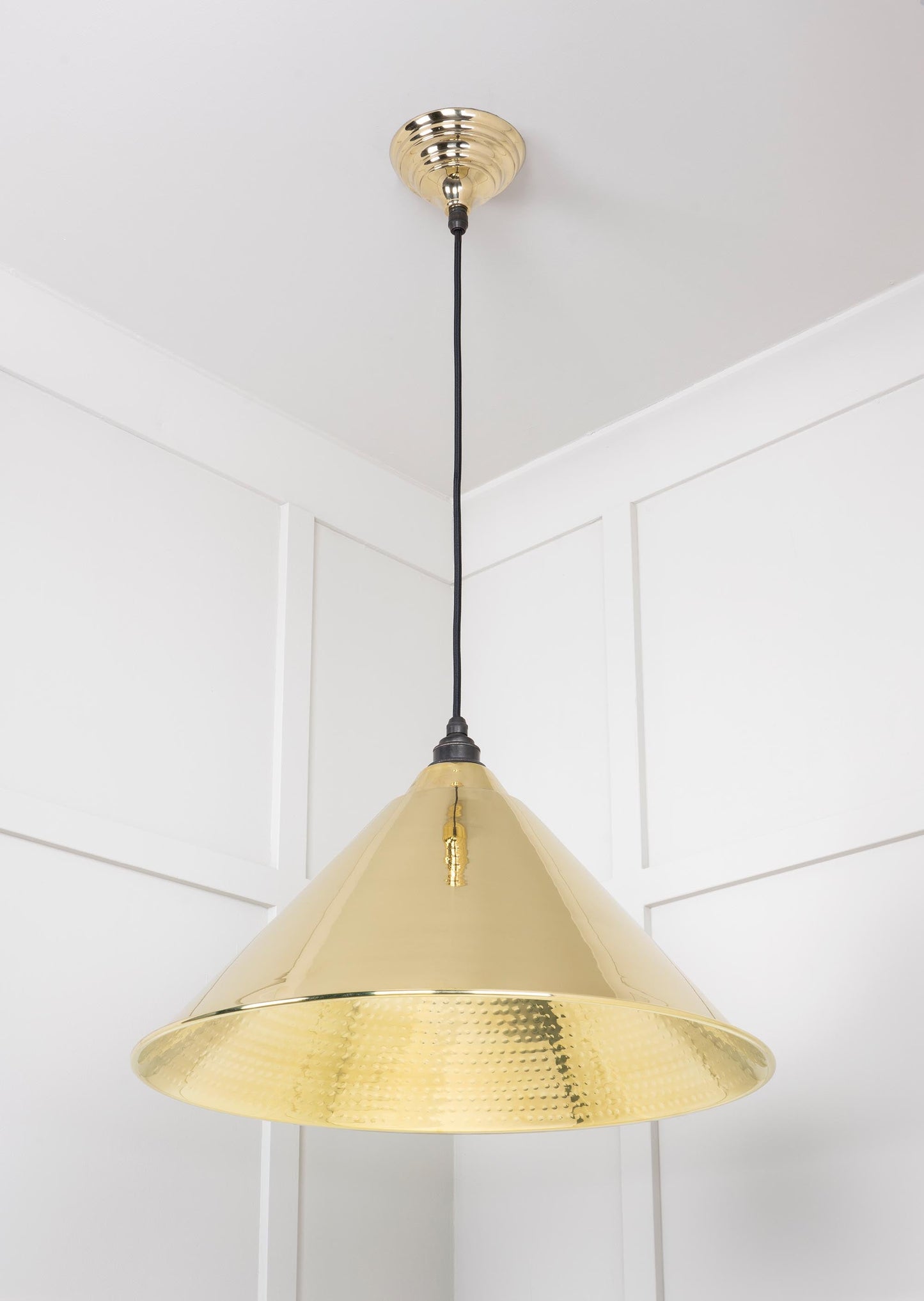 From The Anvil Hammered Brass Hockley Pendant