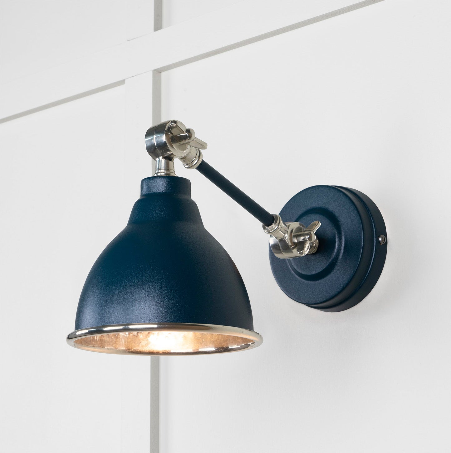 From The Anvil Hammered Nickel Brindley Wall Light
