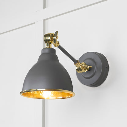 From The Anvil Hammered Brass Brindley Wall Light