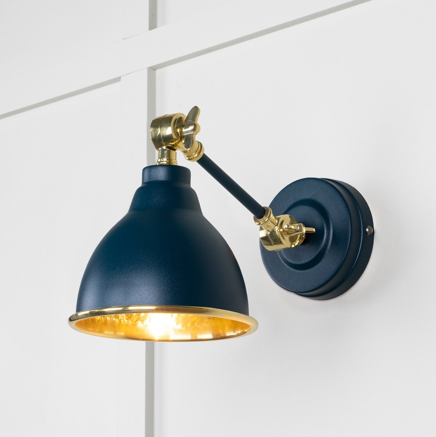 From The Anvil Hammered Brass Brindley Wall Light