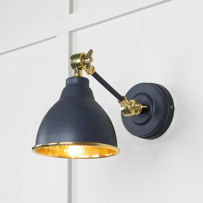 From The Anvil Hammered Brass Brindley Wall Light