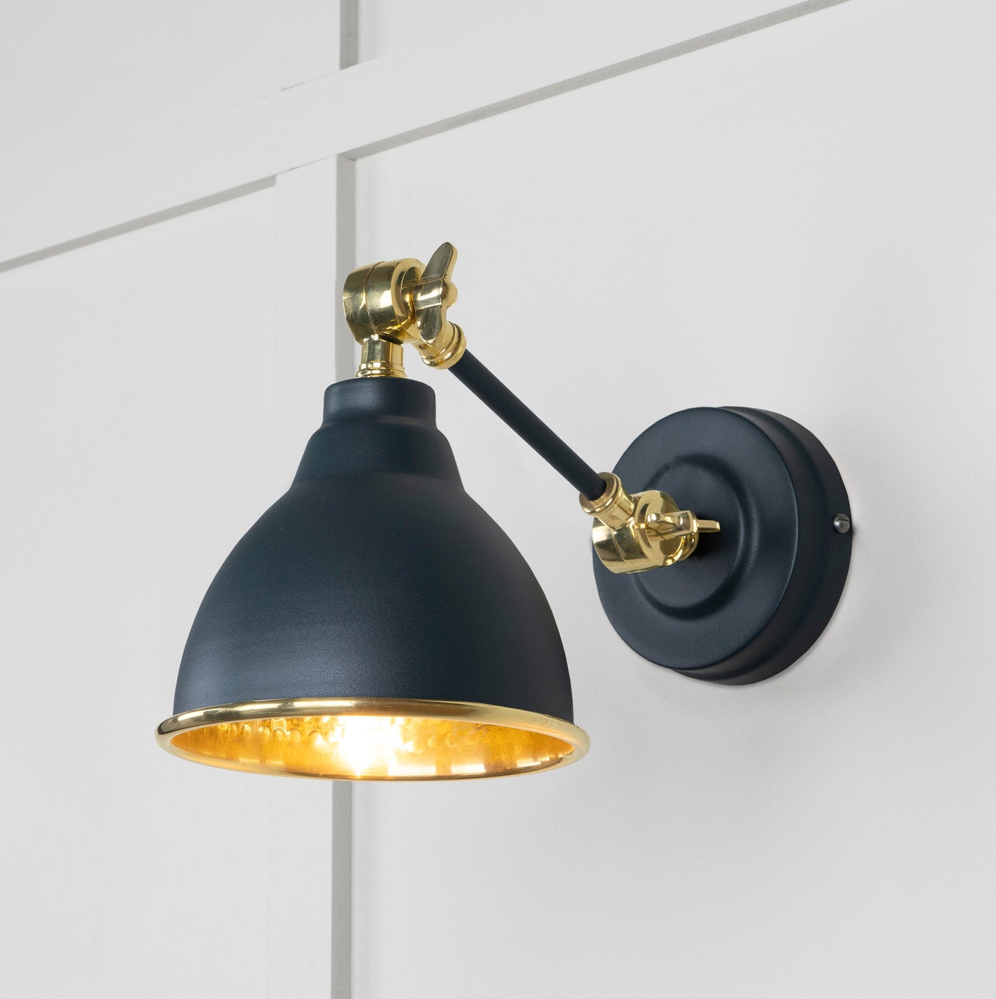 From The Anvil Hammered Brass Brindley Wall Light