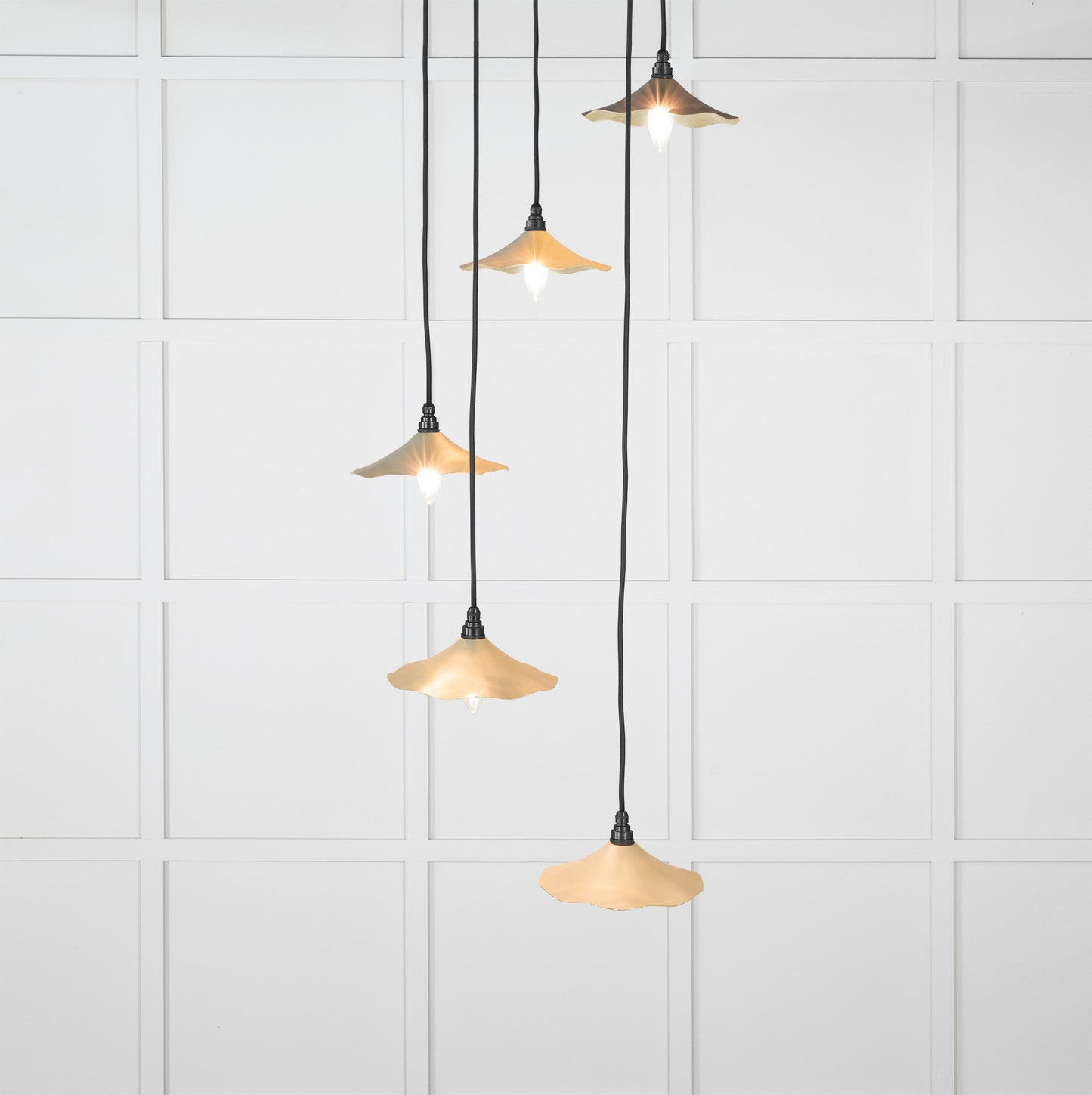 From The Anvil Smooth Brass Flora Cluster Pendant