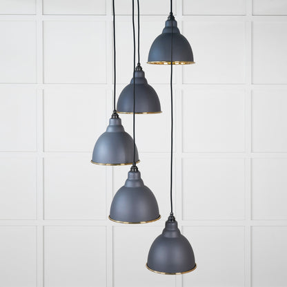 From The Anvil Smooth Brass Brindley Cluster Pendant