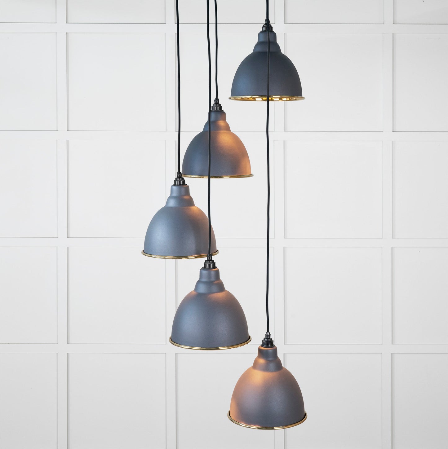 From The Anvil Smooth Brass Brindley Cluster Pendant