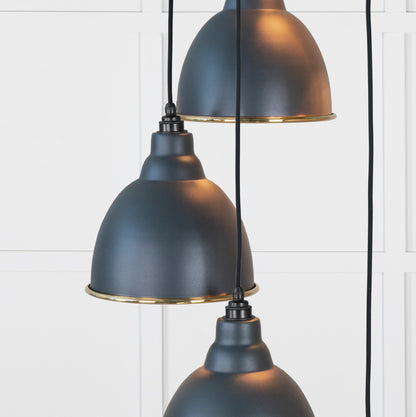 From The Anvil Smooth Brass Brindley Cluster Pendant