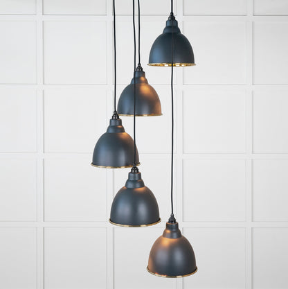 From The Anvil Smooth Brass Brindley Cluster Pendant