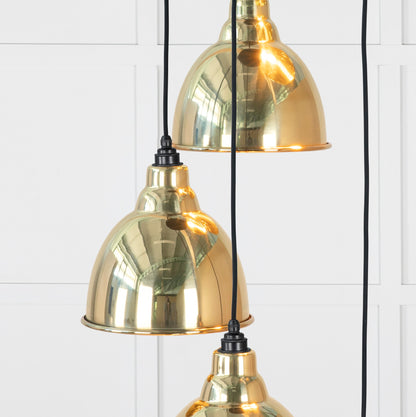 From The Anvil Smooth Brass Brindley Cluster Pendant