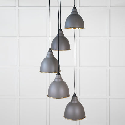 From The Anvil Hammered Brass Brindley Cluster Pendant