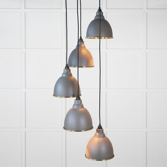 From The Anvil Hammered Brass Brindley Cluster Pendant