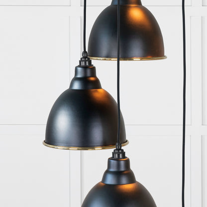 From The Anvil Hammered Brass Brindley Cluster Pendant
