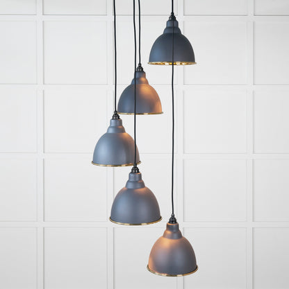 From The Anvil Hammered Brass Brindley Cluster Pendant