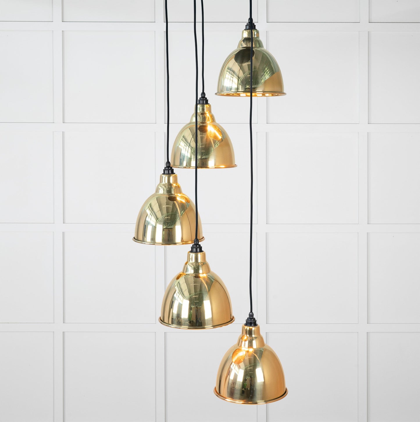 From The Anvil Hammered Brass Brindley Cluster Pendant