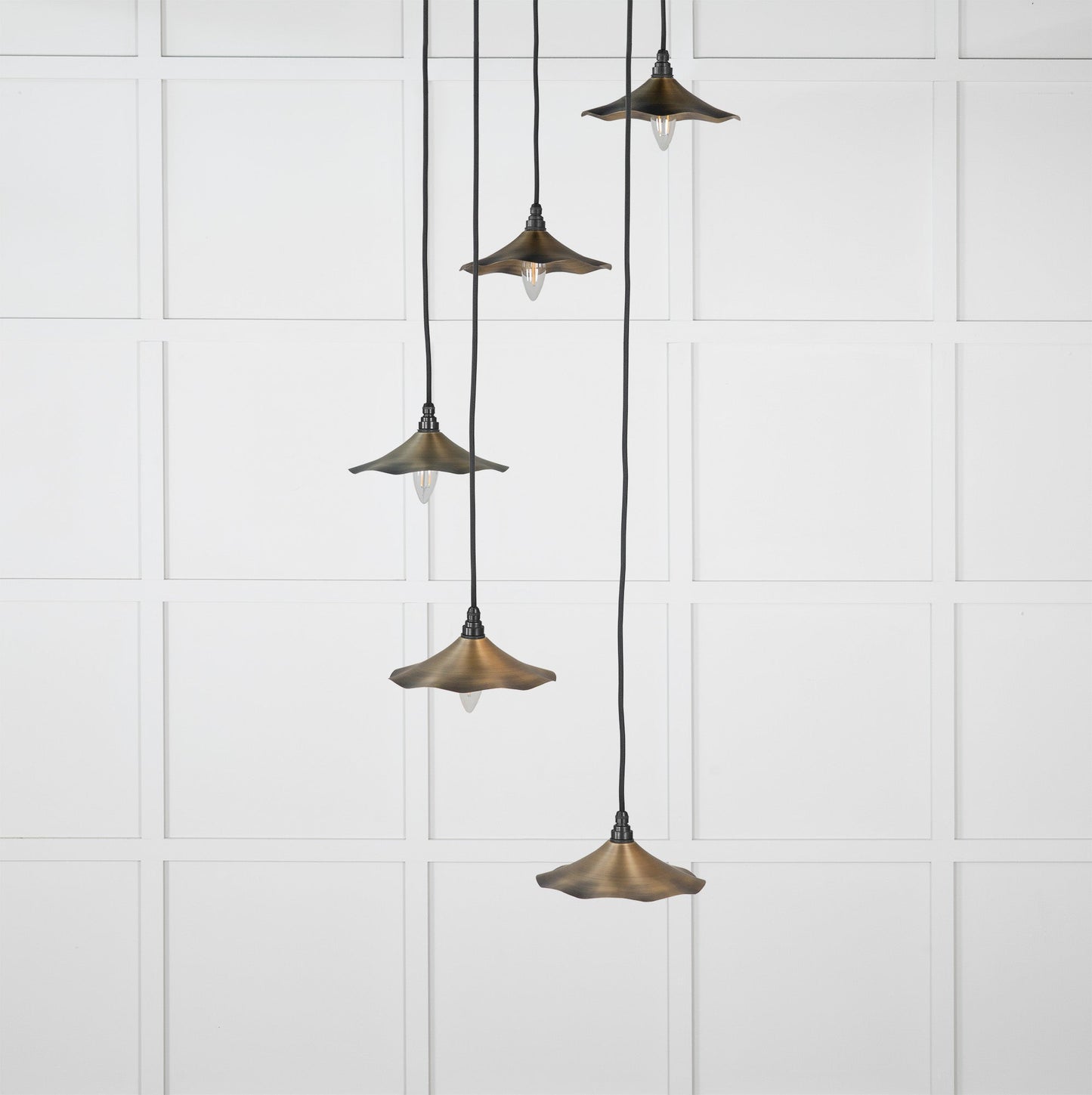 From The Anvil Aged Brass Flora Cluster Pendant