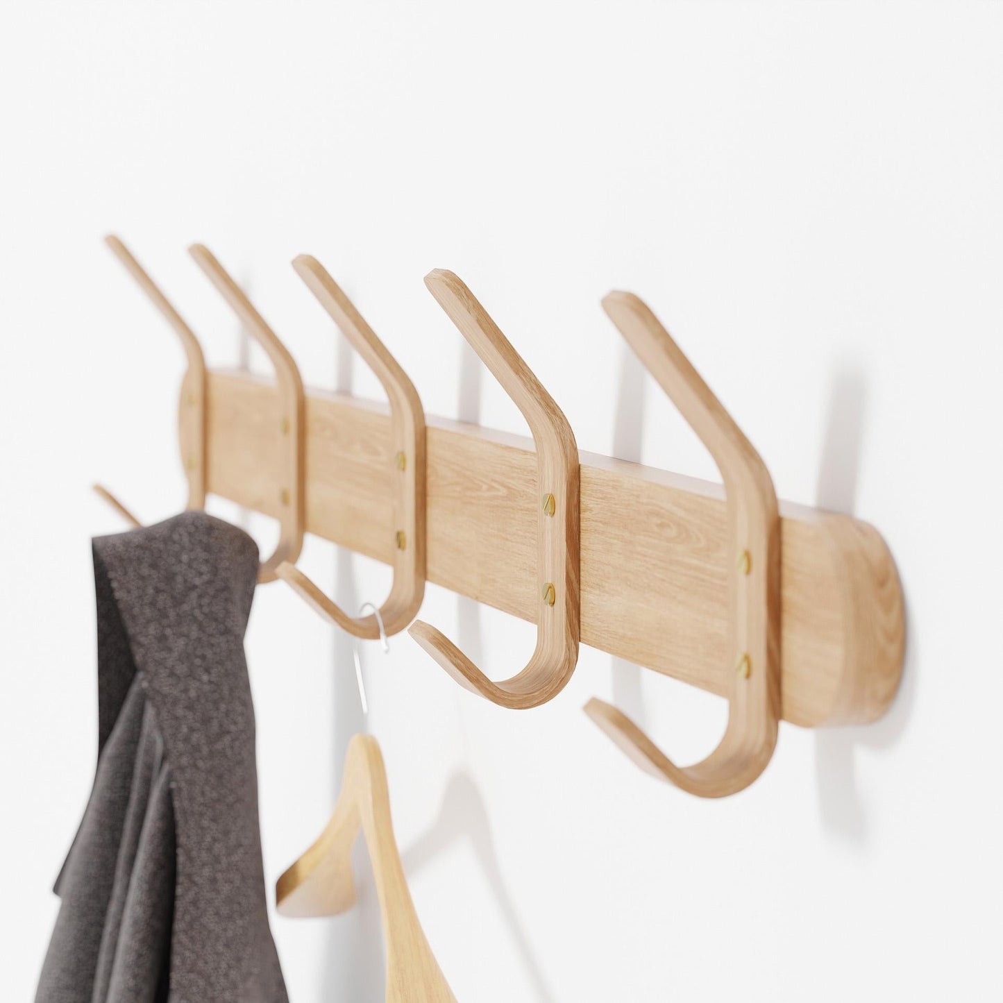 Wireworks Wall Hooks Left Hook 5 Oak
