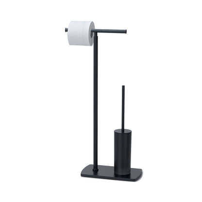 Origins Living Gedy Florida Bathroom Butler With Double Swivel Toilet Roll Holder & Brush Set Matt Black