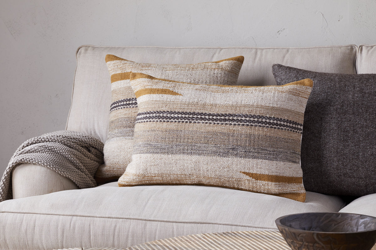 Nkuku Aravali Wool Cushion Cover Ochre