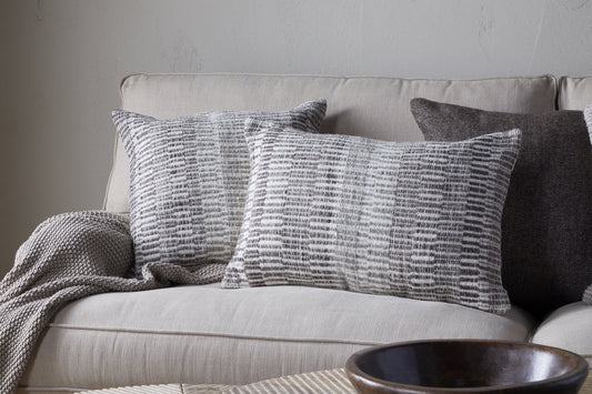 Nkuku Aahna Wool Cushion Cover Charcoal