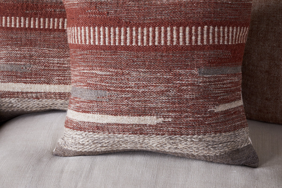 Nkuku Aakash Wool Cushion Cover Rust