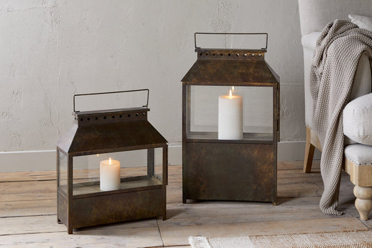 Nkuku Akoko Wide Lantern Brown Patina