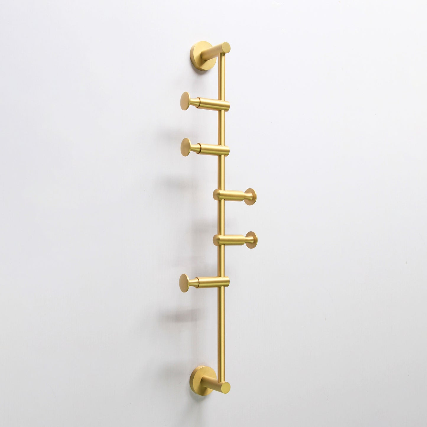 Origins Living Archer Vertical Rail With 5 Hooks Satin Brass