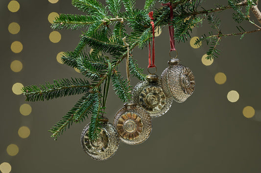 Nkuku Abitha Baubles Antique Gold & Grey (Set Of 4)