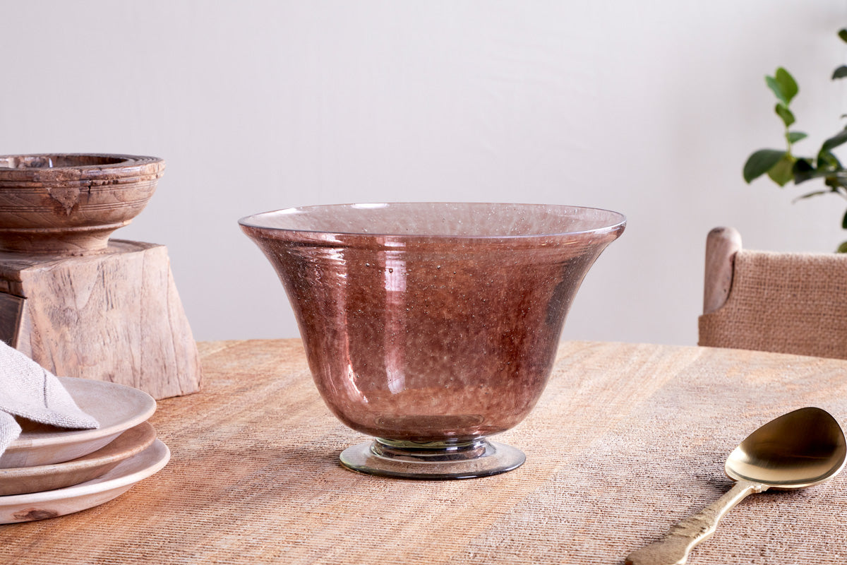 Nkuku Aderonke Glass Bowl Plum