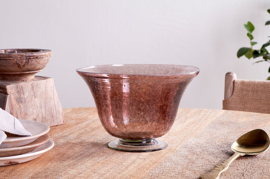 Nkuku Aderonke Glass Bowl Plum